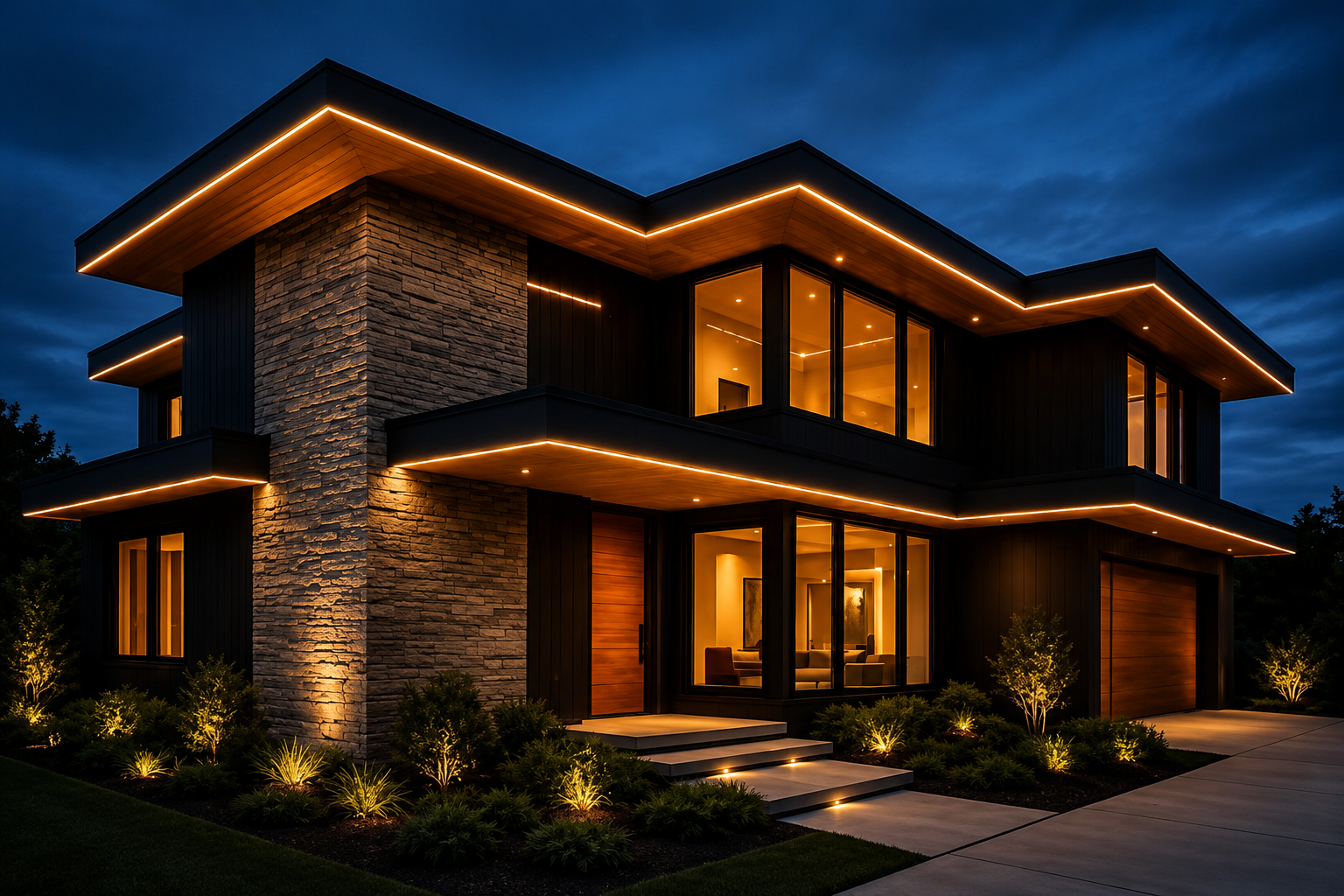 Devraaj Buildmaster Luxury Modern Villa Dusk